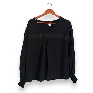 [a new day] Black Peasant Long Sleeve